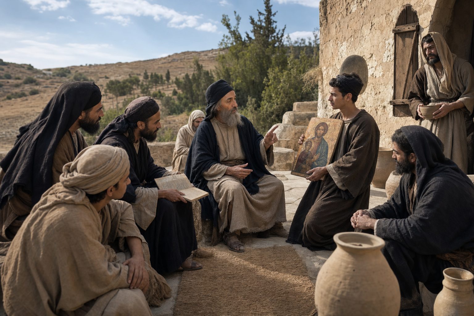 Image photoréaliste, Parole du saint Jean de Damas sur le culte des icônes, calendrier orthodoxe, 2026-08-29, homily